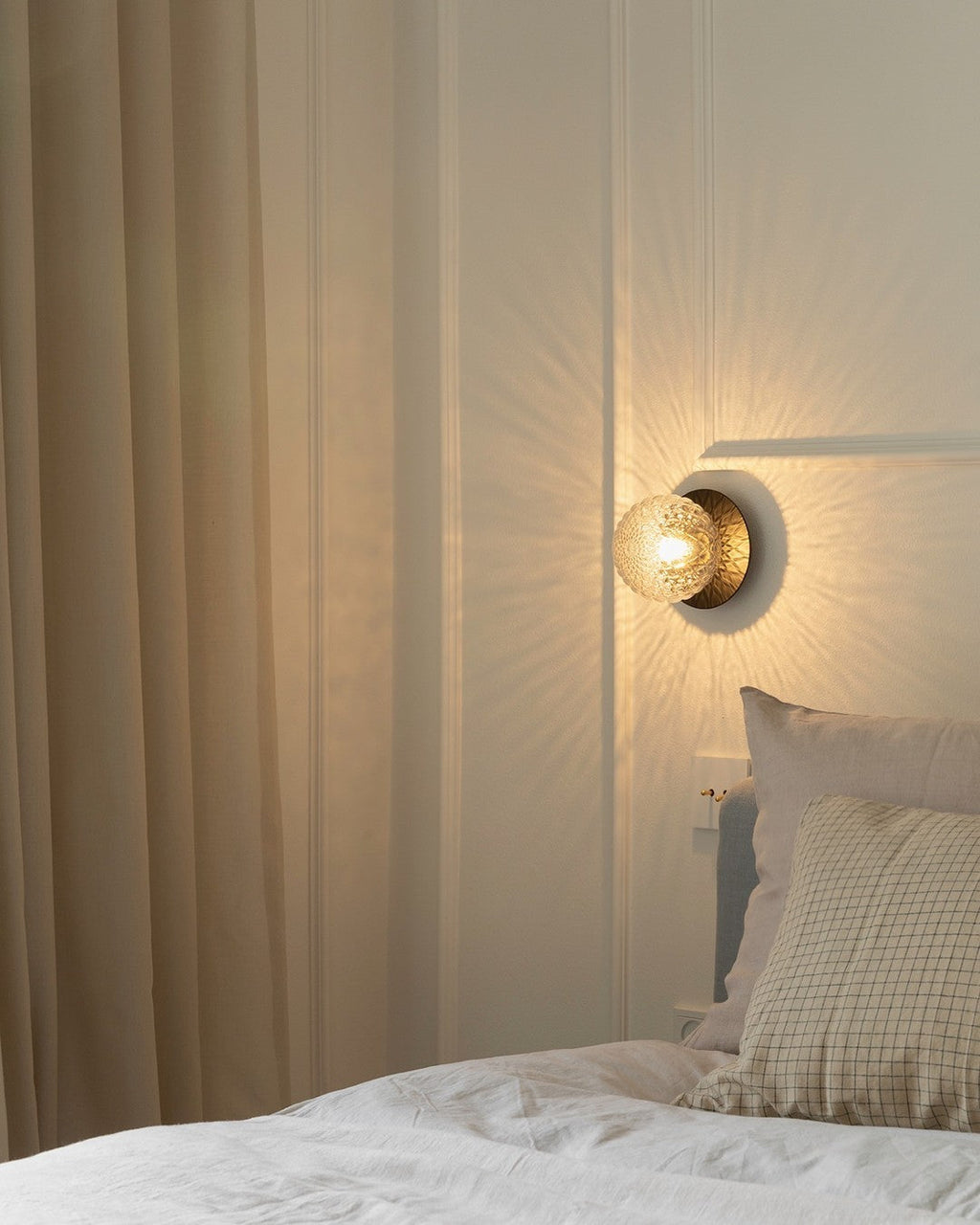 Celeste Wall Lamp | Metal, Brass, Glass | Black, White, Clear