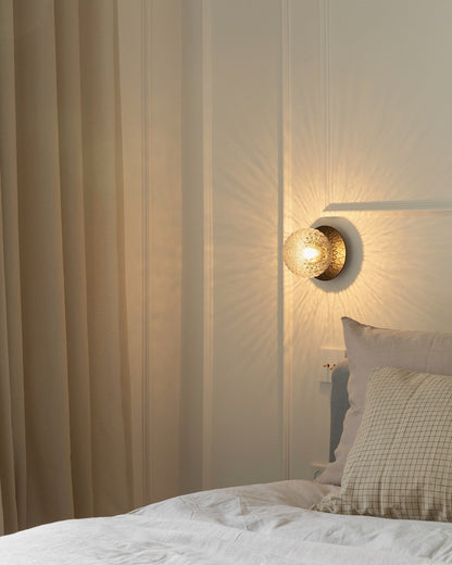 Celeste Wall Lamp | Metal, Brass, Glass | Black, White, Clear