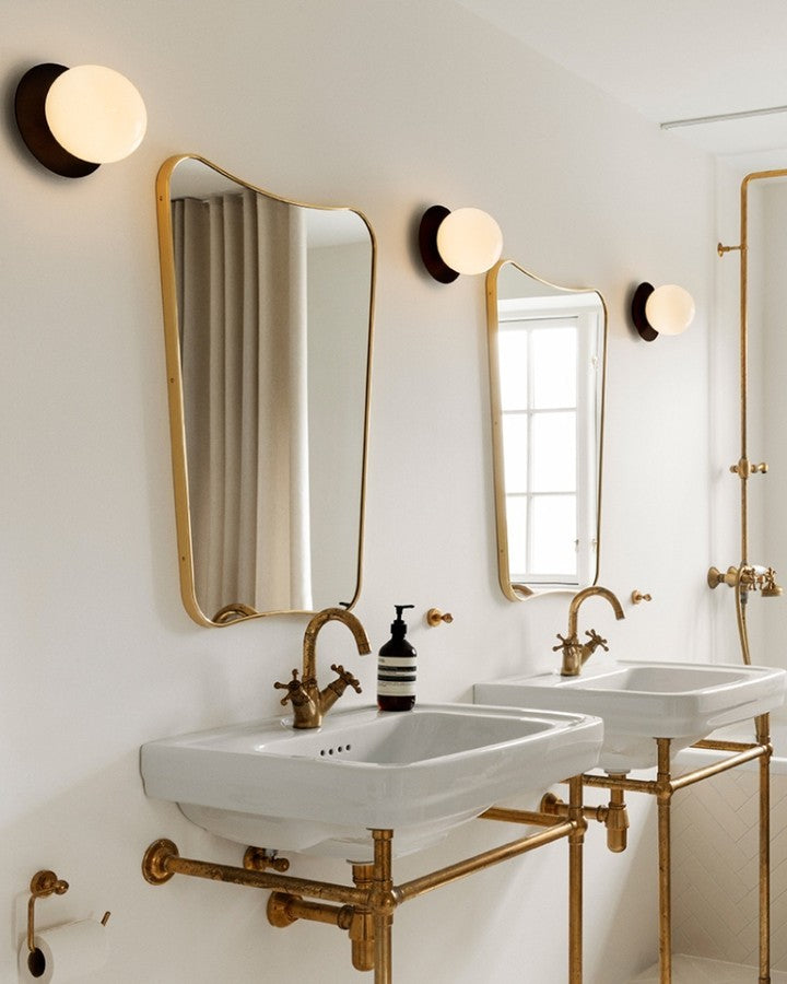 Celeste Wall Lamp | Metal, Brass, Glass | Black, White, Clear