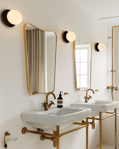 Celeste Wall Lamp | Metal, Brass, Glass | Black, White, Clear
