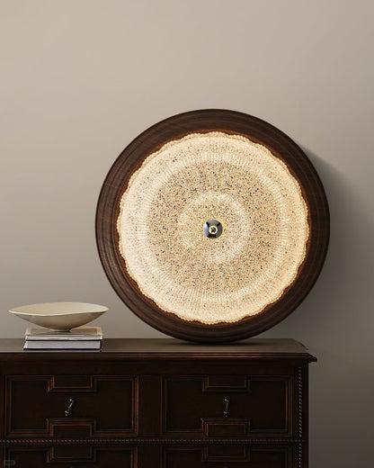 Celestia Walnut Ceiling Light | Walnut Wood Grain | White Shade