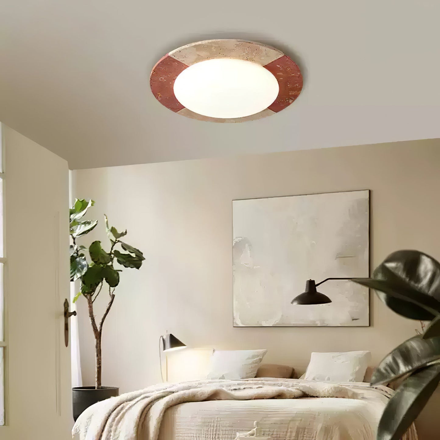 Celestial Ceiling Lamp | Travertine | Beige, Red, White