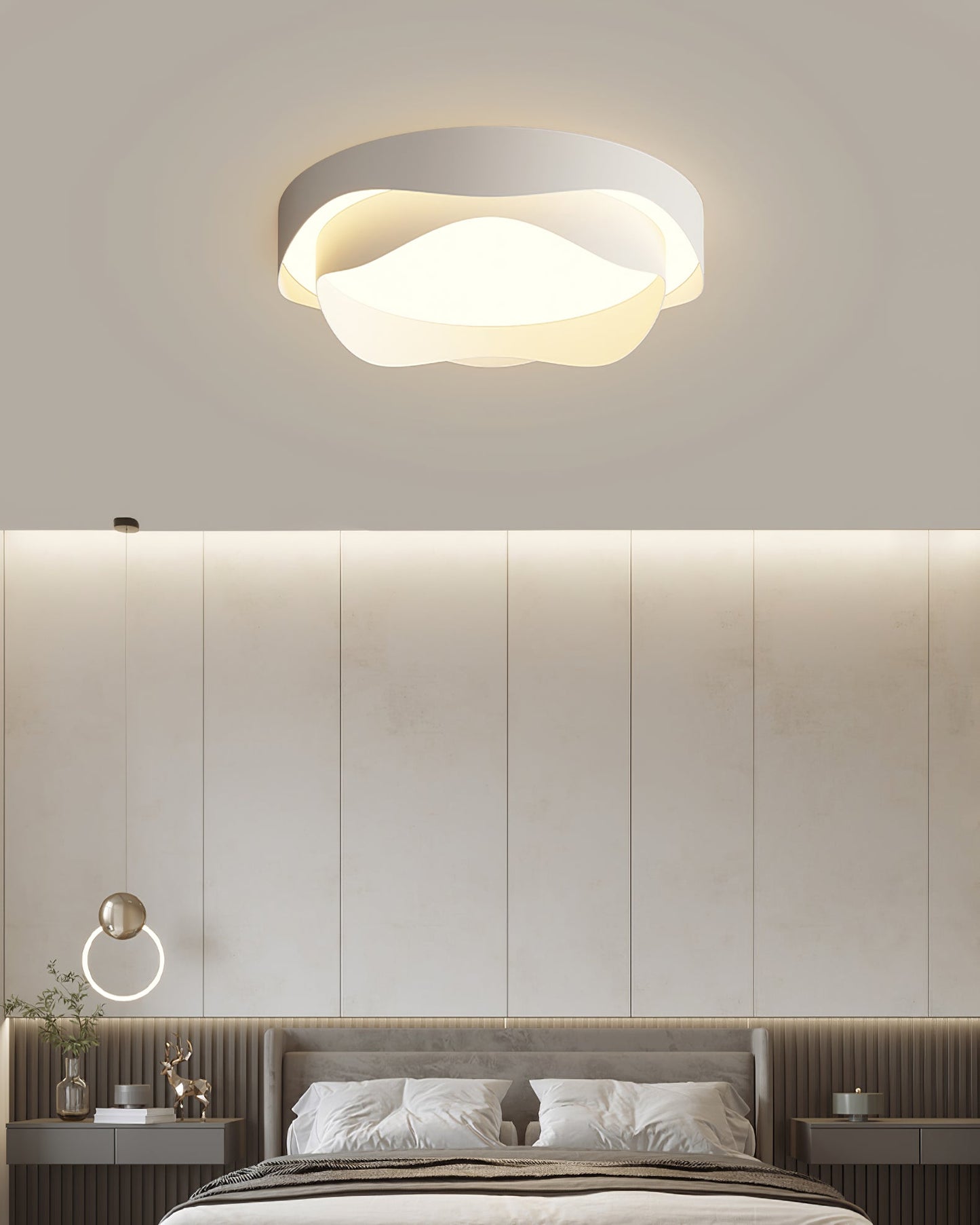 Cenia LED Ceiling Lamp | White Metal | Various Sizes