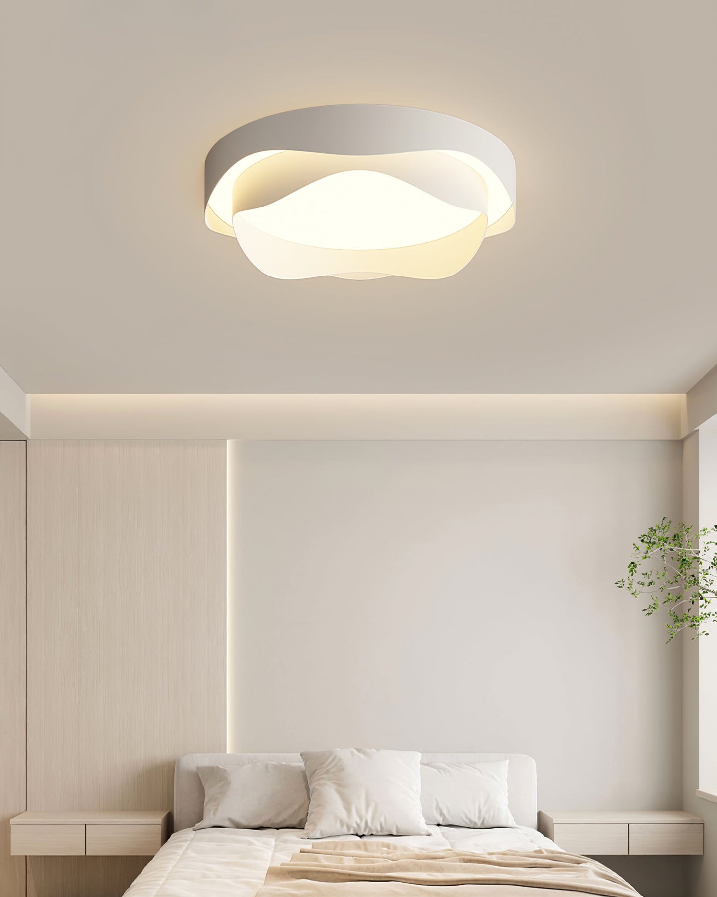 Cenia LED Ceiling Lamp | White Metal | Various Sizes