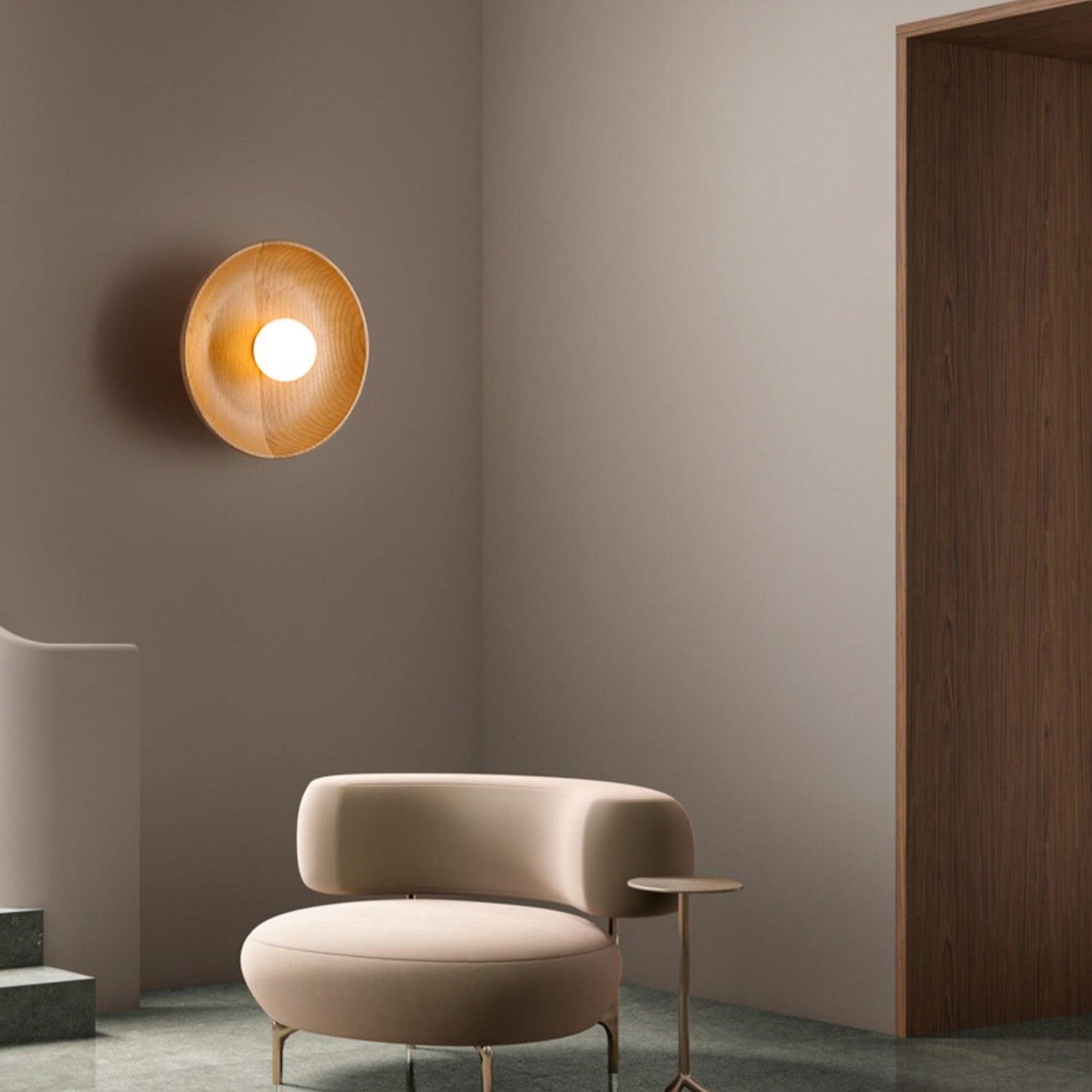 Centric Wall Lamp | Wood & Glass | Walnut