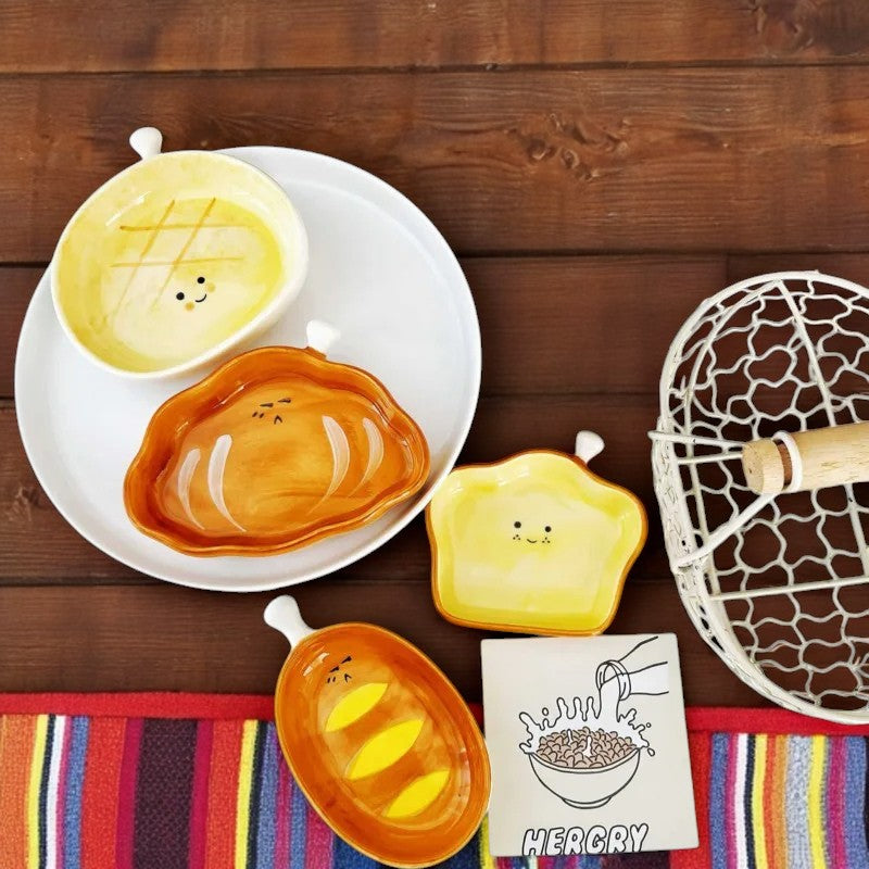 Ceramic Plate | Bread-Inspired Design | Whimsical