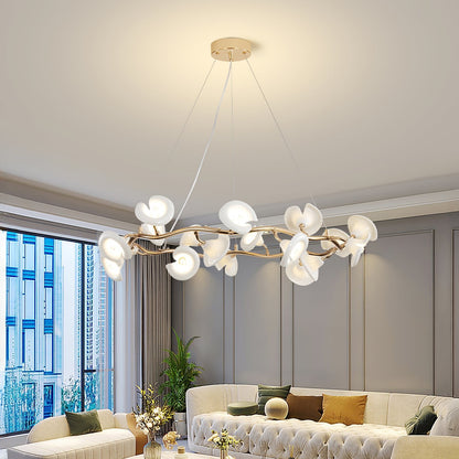 Cerisium Blossom Chandelier | Brass & Ceramic | 12 or 18 Lights