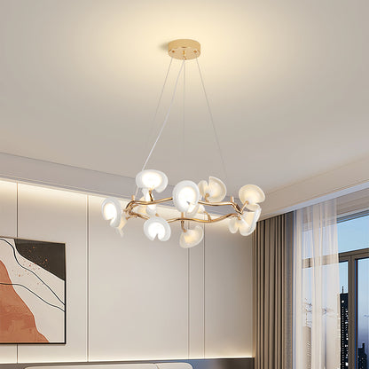 Cerisium Blossom Chandelier | Brass & Ceramic | 12 or 18 Lights