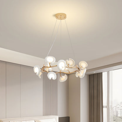 Cerisium Blossom Chandelier | Brass & Ceramic | 12 or 18 Lights