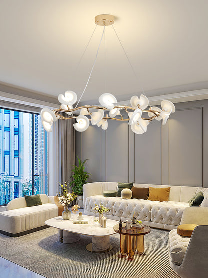 Cerisium Blossom Chandelier | Brass & Ceramic | 12 or 18 Lights