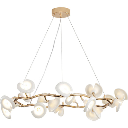 Cerisium Blossom Chandelier | Brass & Ceramic | 12 or 18 Lights