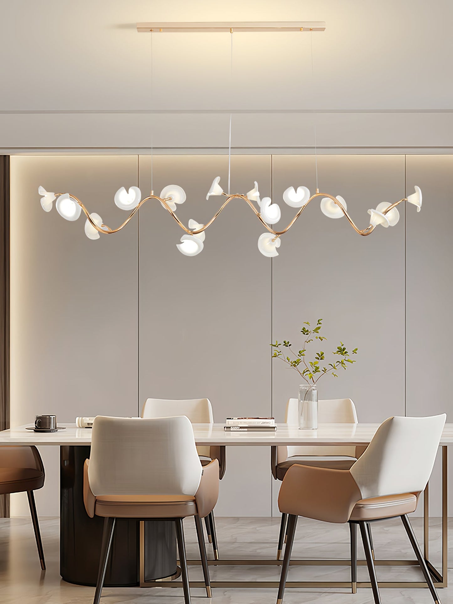 Cerisium Blossom Chandelier | Brass & Ceramic | 12 or 18 Lights