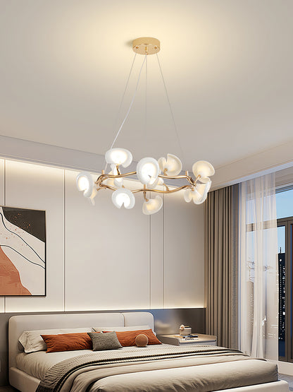 Cerisium Blossom Chandelier | Brass & Ceramic | 12 or 18 Lights
