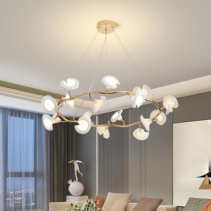 Cerisium Blossom Chandelier | Brass & Ceramic | 12 or 18 Lights