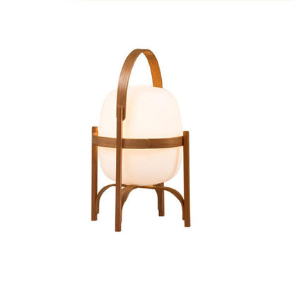 Portable Glass Table Lamp | Wood & Glass | Ash or Walnut Finish