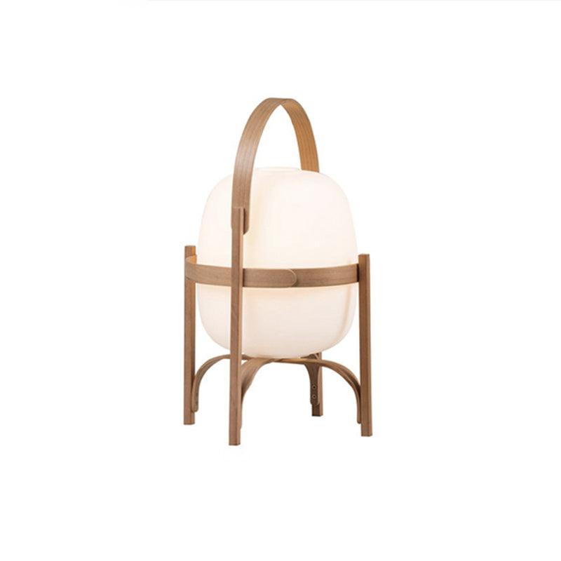 Portable Glass Table Lamp | Wood & Glass | Ash or Walnut Finish