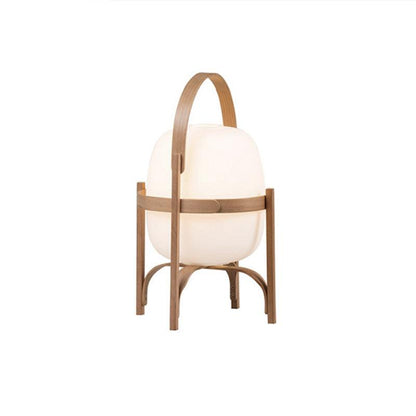 Portable Glass Table Lamp | Wood & Glass | Ash or Walnut Finish