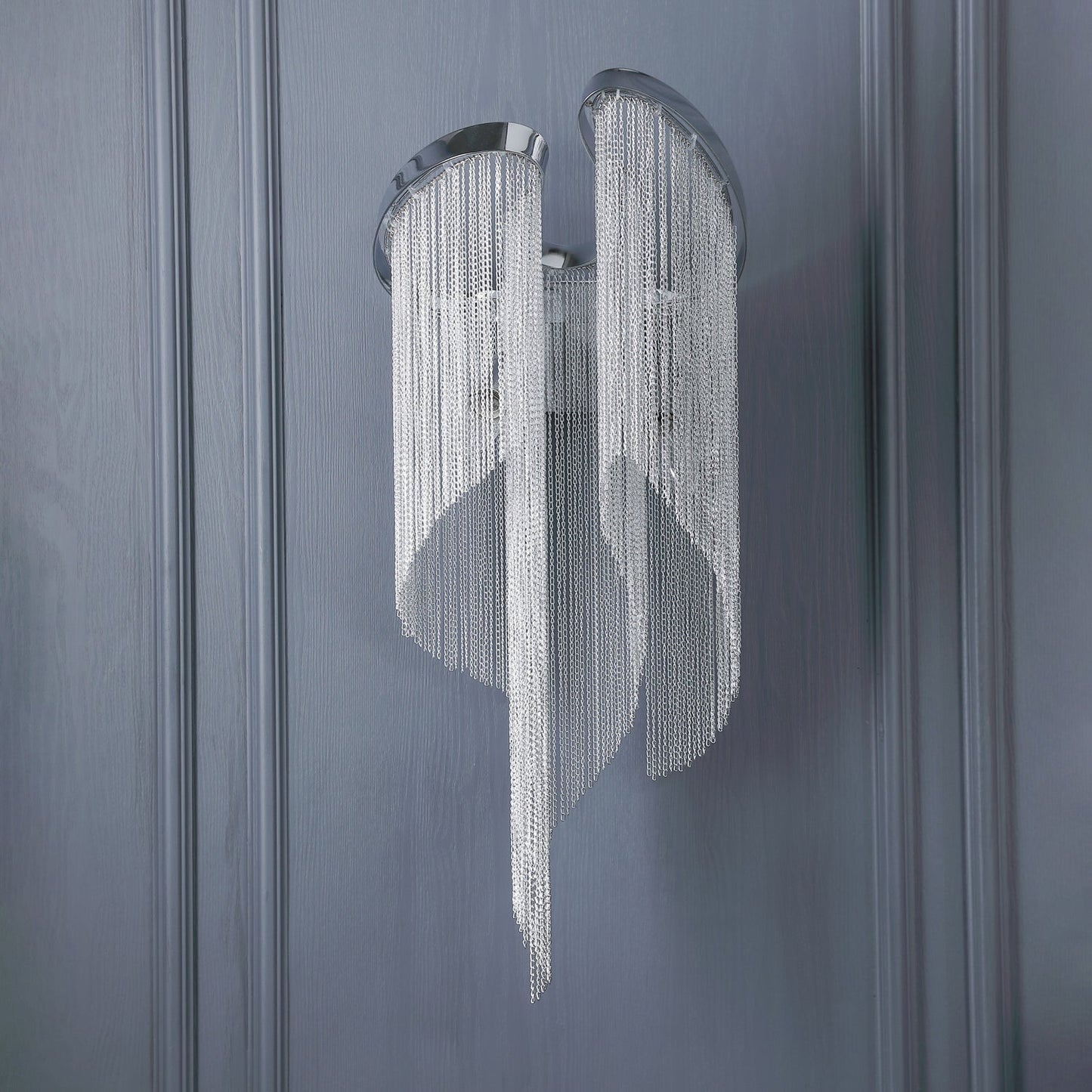 Chain Tassel Wall Lamp | Metal & Aluminum | Nickel, Silver