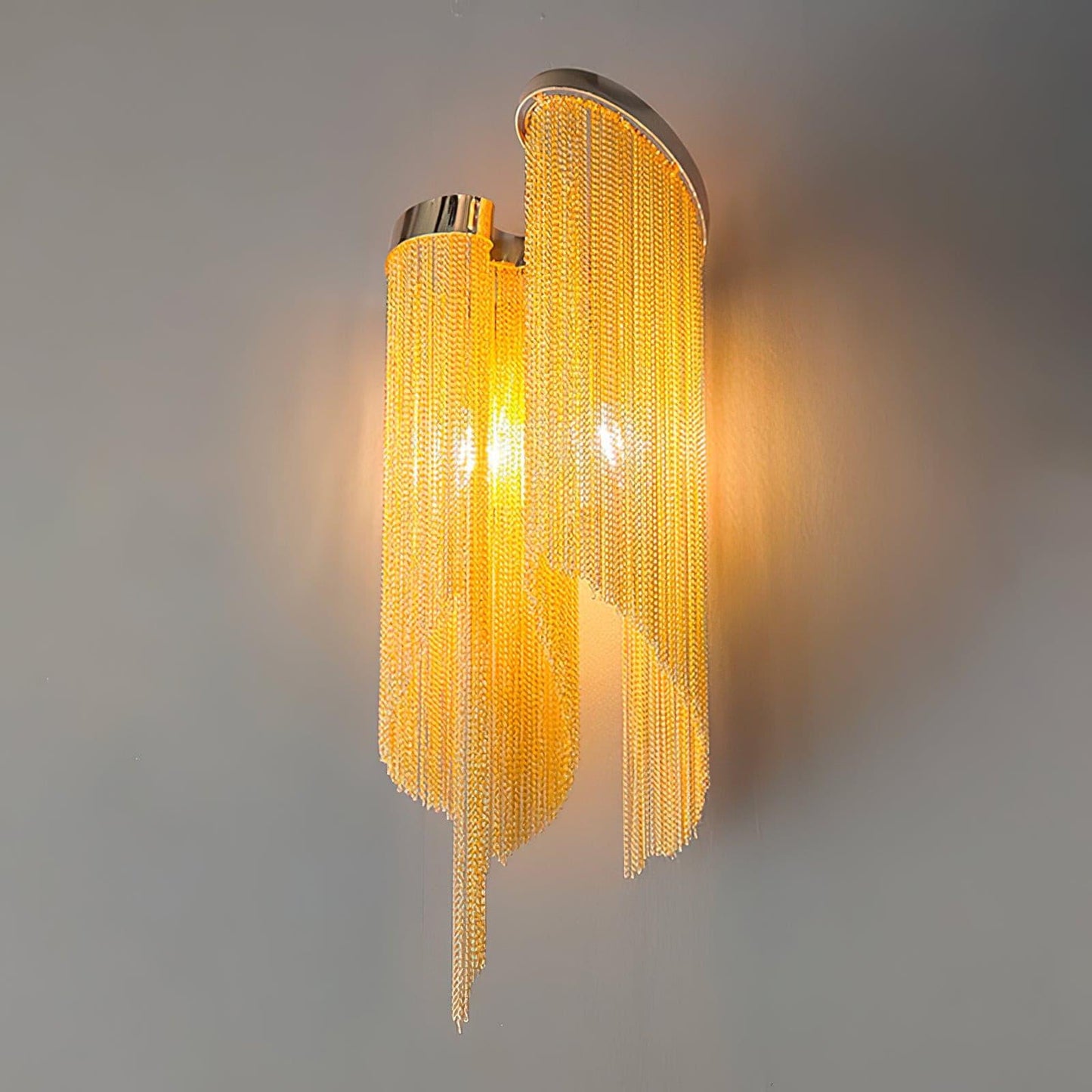 Chain Tassel Wall Lamp | Metal & Aluminum | Nickel, Silver