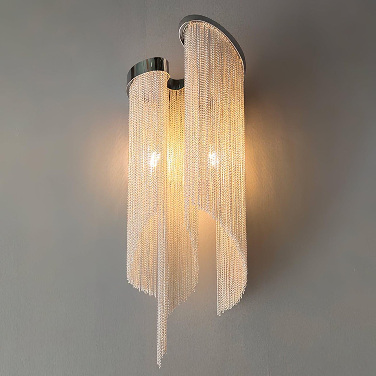 Chain Tassel Wall Lamp | Metal & Aluminum | Nickel, Silver