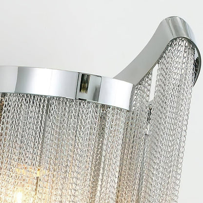 Chain Tassel Wall Lamp | Metal & Aluminum | Nickel, Silver