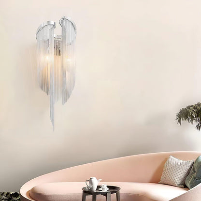 Chain Tassel Wall Lamp | Metal & Aluminum | Nickel, Silver