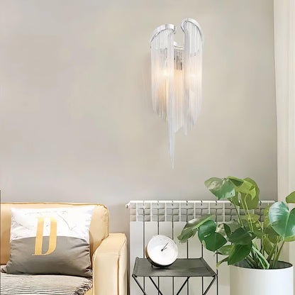 Chain Tassel Wall Lamp | Metal & Aluminum | Nickel, Silver