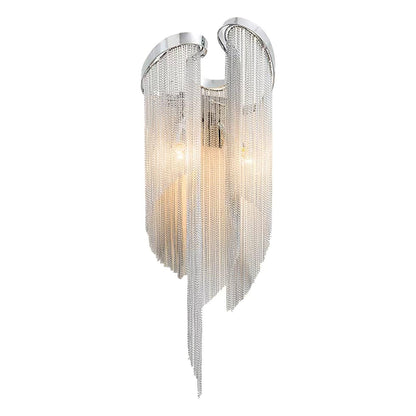 Chain Tassel Wall Lamp | Metal & Aluminum | Nickel, Silver