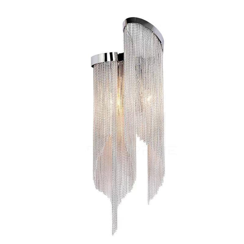 Chain Tassel Wall Lamp | Metal & Aluminum | Nickel, Silver