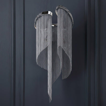 Chain Tassel Wall Lamp | Metal & Aluminum | Nickel, Silver