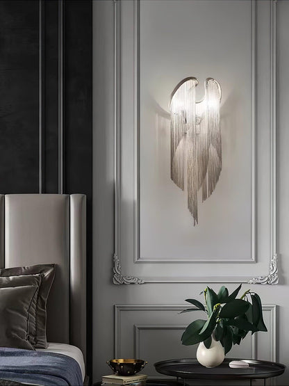 Chain Tassel Wall Lamp | Metal & Aluminum | Nickel, Silver