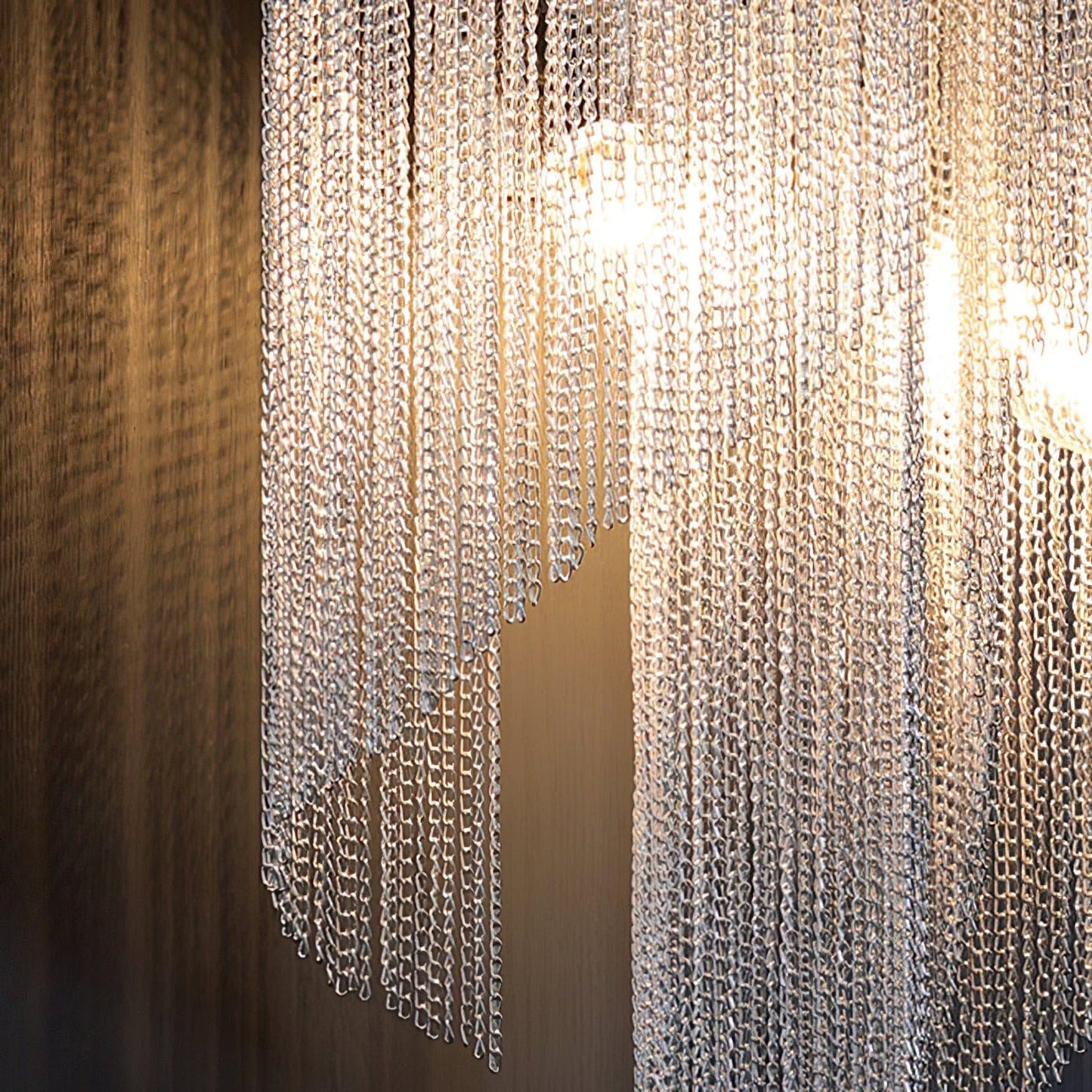Chain Tassel Wall Lamp | Metal & Aluminum | Nickel, Silver