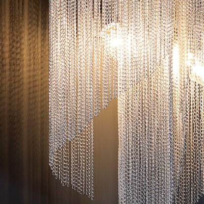 Chain Tassel Wall Lamp | Metal & Aluminum | Nickel, Silver