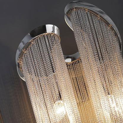 Chain Tassel Wall Lamp | Metal & Aluminum | Nickel, Silver