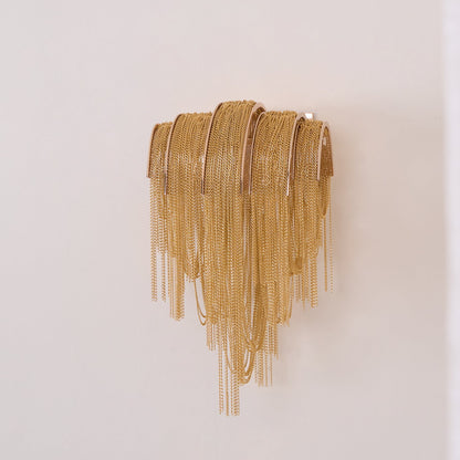 Chains Tassel Wall Lamp | Metal, Stainless Steel | Gold, Chrome