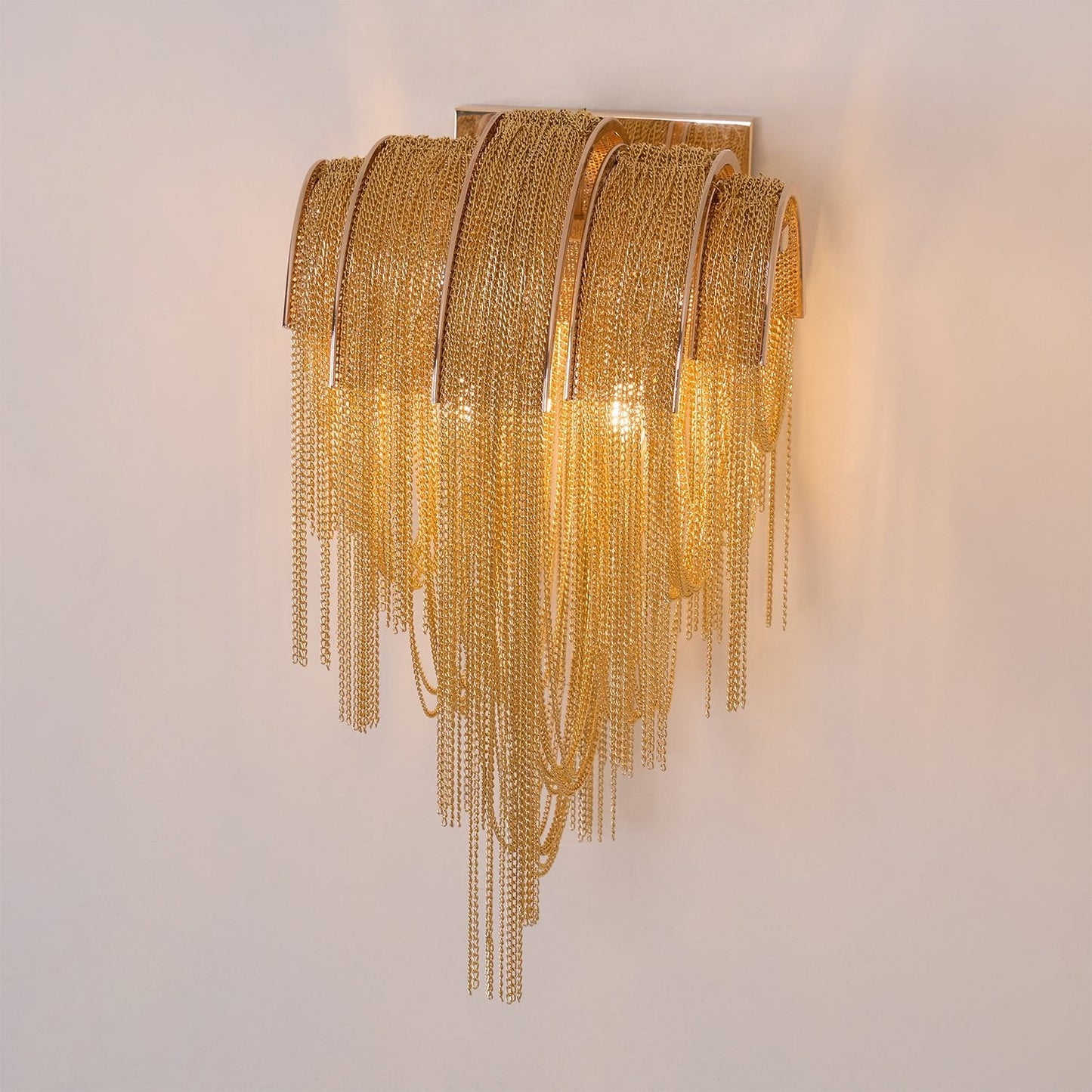 Chains Tassel Wall Lamp | Metal, Stainless Steel | Gold, Chrome