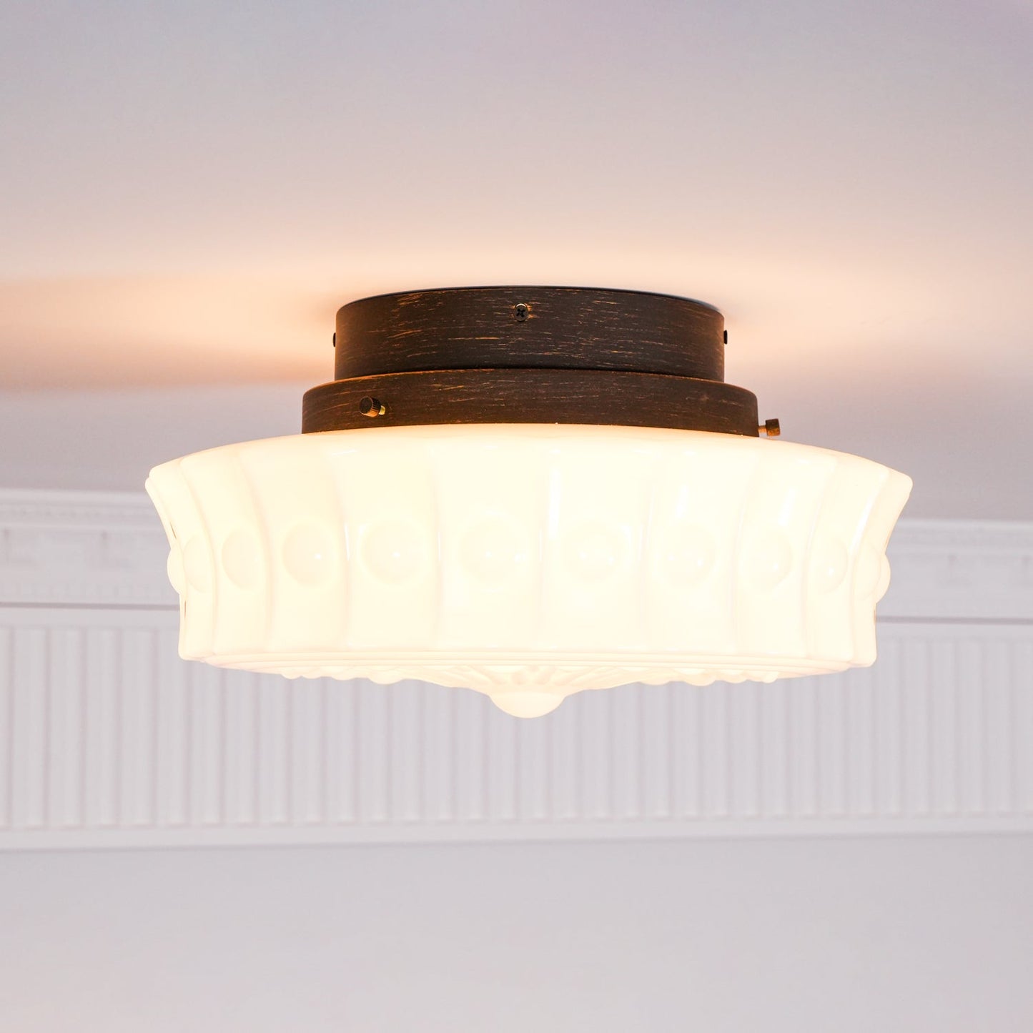 Charles Edwards Ceiling Lamp | Metal & Glass | Black Finish