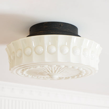 Charles Edwards Ceiling Lamp | Metal & Glass | Black Finish