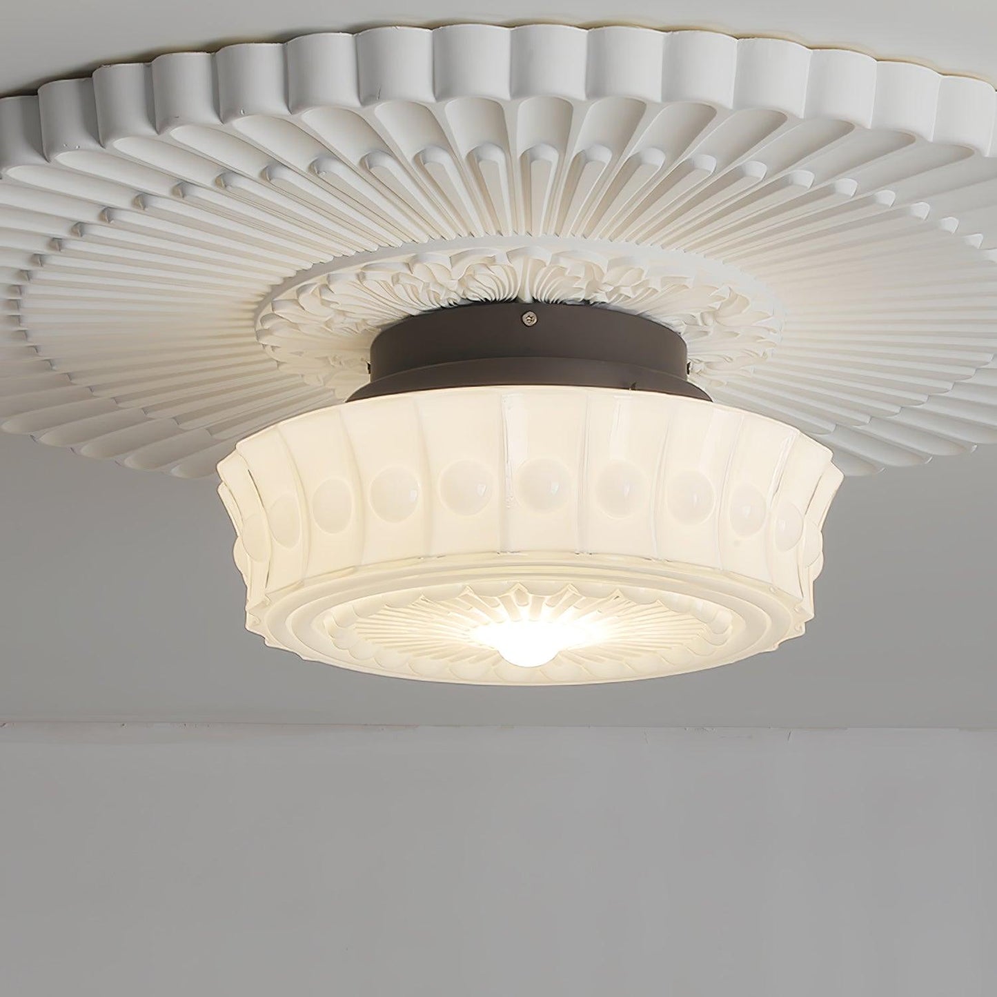 Charles Edwards Ceiling Lamp | Metal & Glass | Black Finish