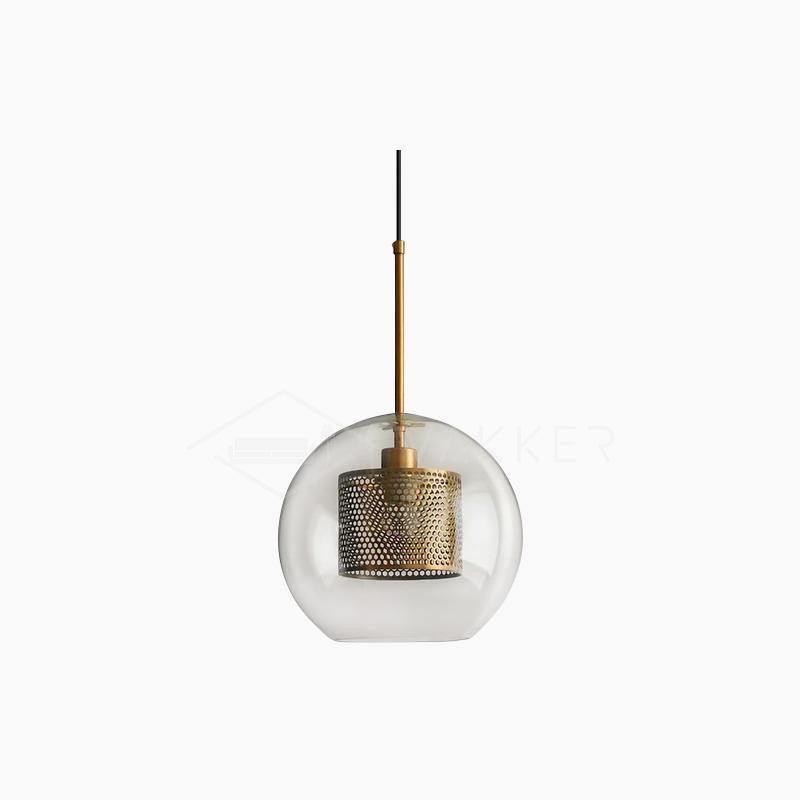 Chiswick Glass Pendant Light | Midcentury Style | Clear & Amber Glass, Copper/Silver/Black