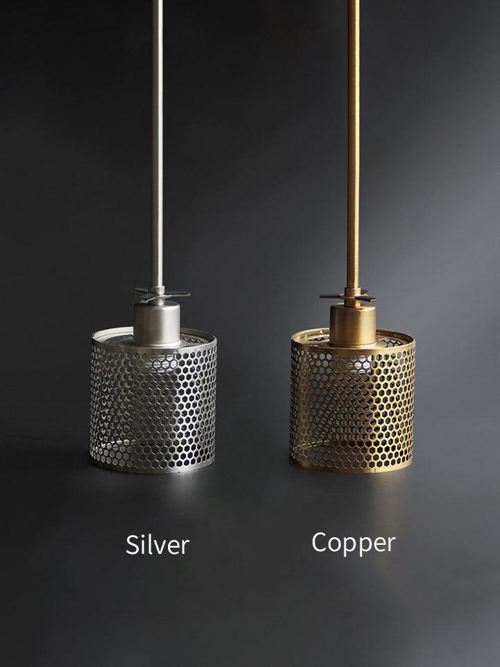 Chiswick Glass Pendant Light | Midcentury Style | Clear & Amber Glass, Copper/Silver/Black