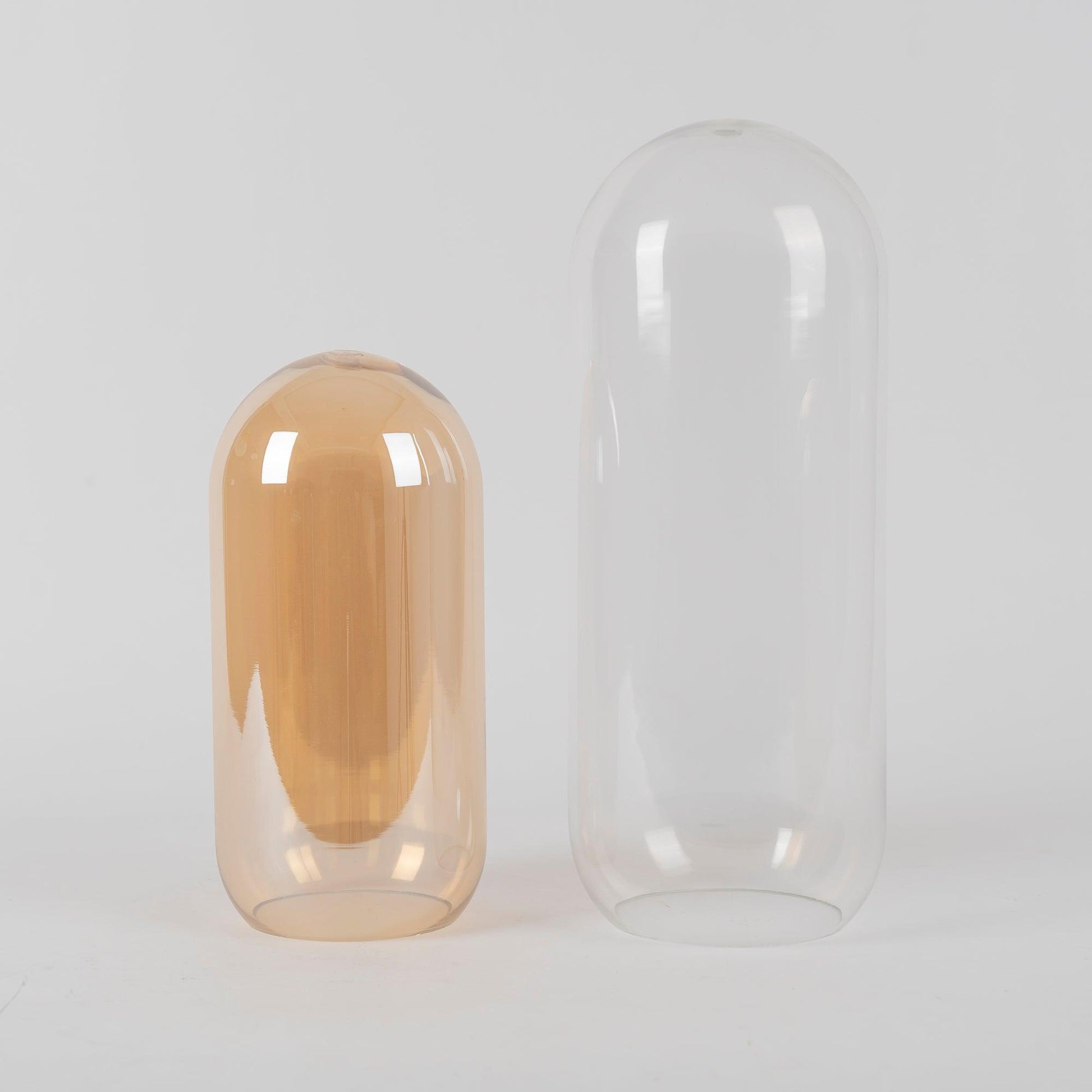 Chiswick Glass Pendant Light | Midcentury Style | Clear & Amber Glass, Copper/Silver/Black