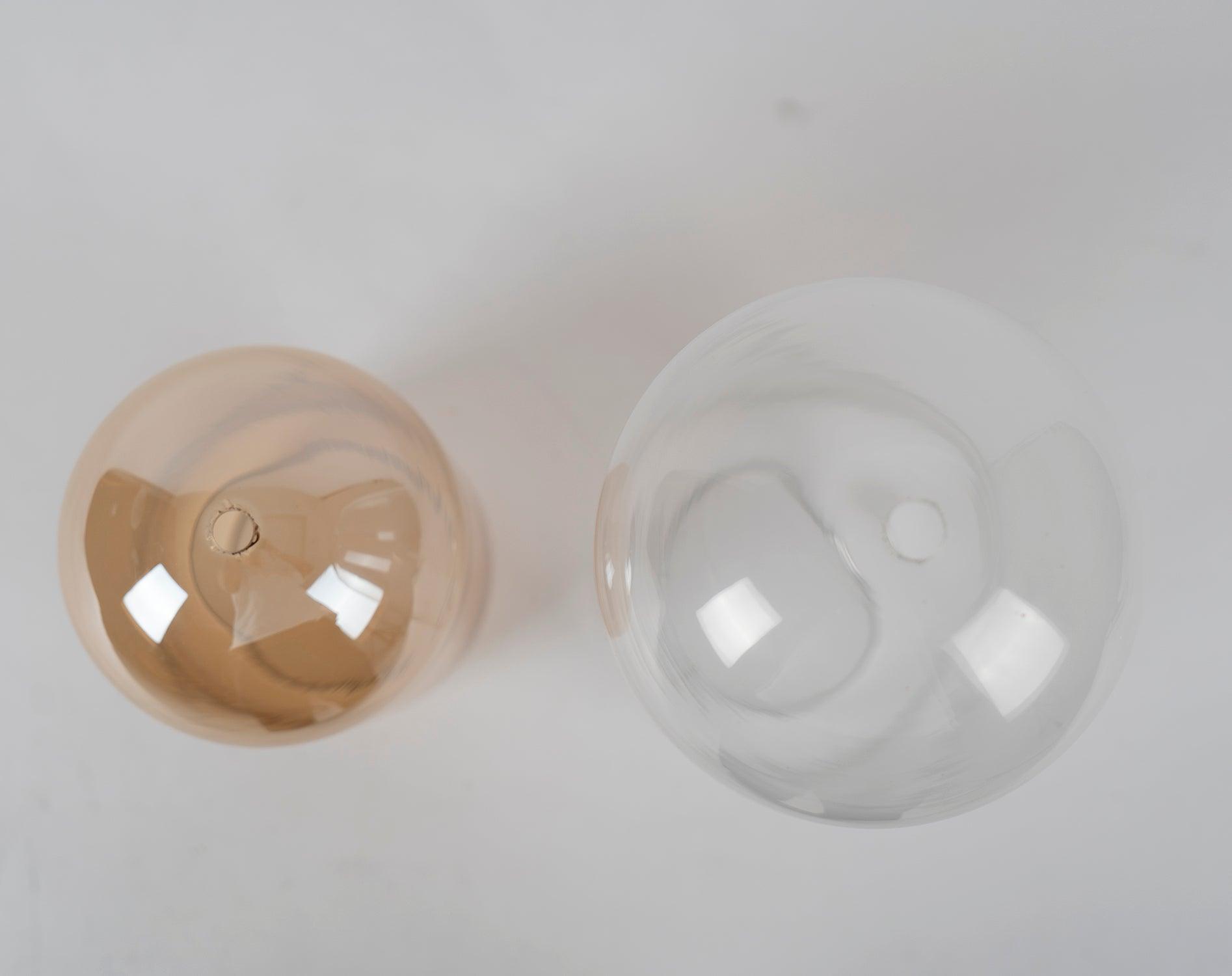 Chiswick Glass Pendant Light | Midcentury Style | Clear & Amber Glass, Copper/Silver/Black