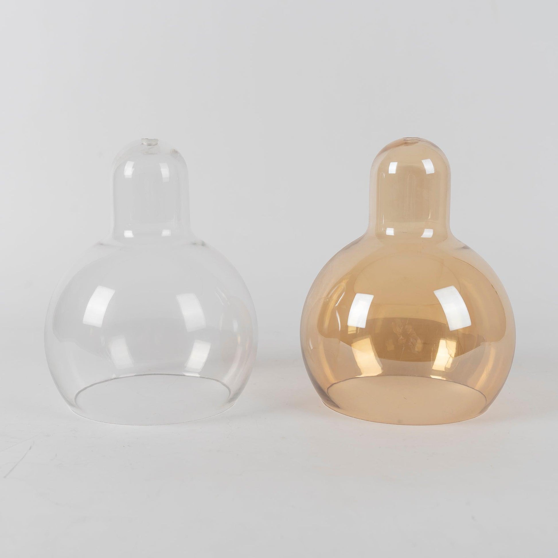 Chiswick Glass Pendant Light | Midcentury Style | Clear & Amber Glass, Copper/Silver/Black