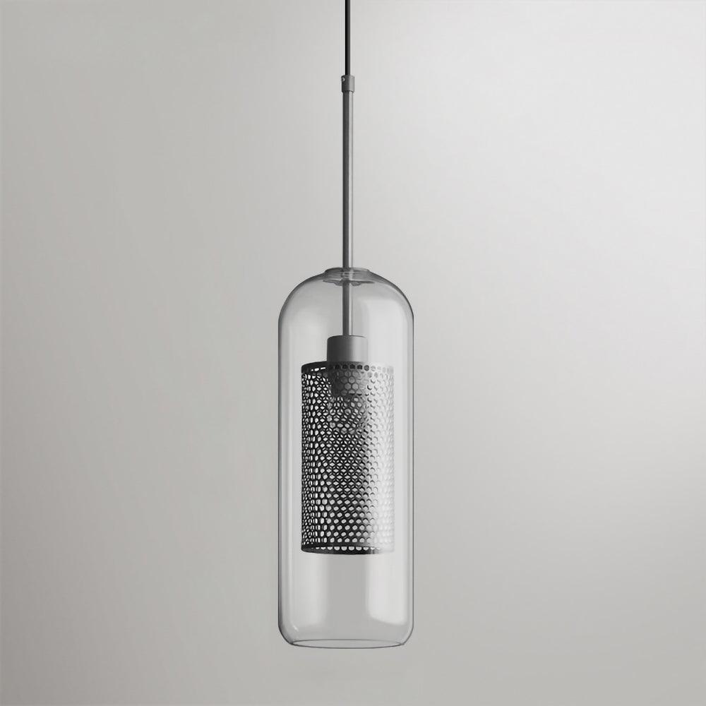 Chiswick Glass Pendant Light | Midcentury Style | Clear & Amber Glass, Copper/Silver/Black