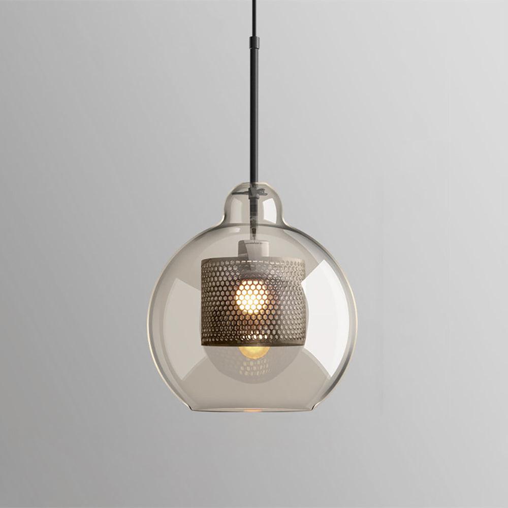 Chiswick Glass Pendant Light | Midcentury Style | Clear & Amber Glass, Copper/Silver/Black