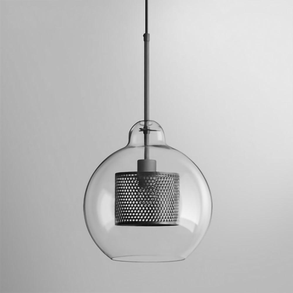 Chiswick Glass Pendant Light | Midcentury Style | Clear & Amber Glass, Copper/Silver/Black
