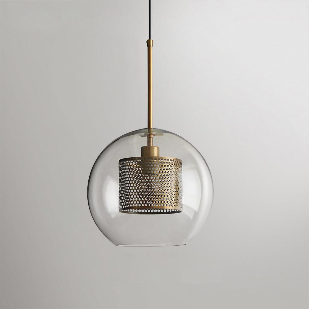 Chiswick Glass Pendant Light | Midcentury Style | Clear & Amber Glass, Copper/Silver/Black