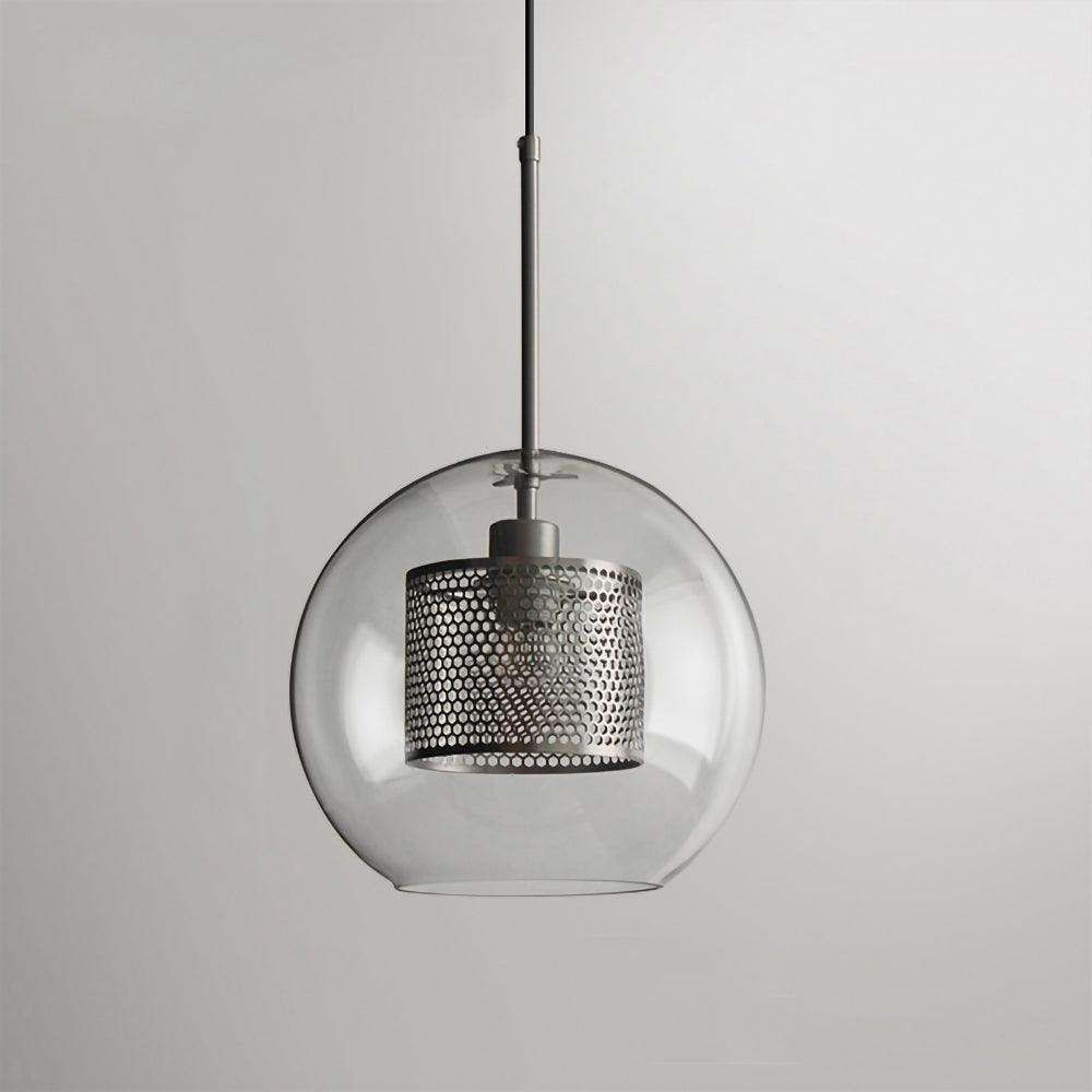 Chiswick Glass Pendant Light | Midcentury Style | Clear & Amber Glass, Copper/Silver/Black