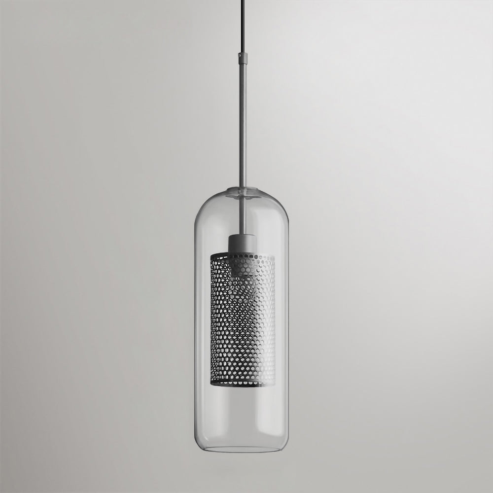 Chiswick Glass Pendant Light | Midcentury Style | Clear & Amber Glass, Copper/Silver/Black